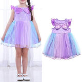 Girls Purple Mesh Dress For 2Y-9Y