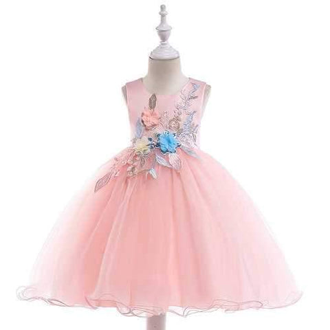 Embroidery Girls Princess Dress For 4Y-13Y