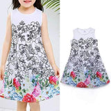 Digital Print Girls Vest Dress For 2Y-7Y