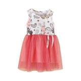 Rabbit Print Girls Casual Dress For 1Y-5Y