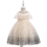 Dot Print Girls Princess Dress For 4-13Y