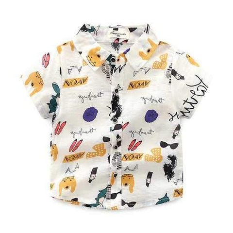 Printed Boys Summer Shirt For 2Y-9Y