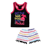 Letter Print Boys Shorts Set For 1Y-7Y