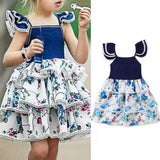 Floral Girls Layered Dress For 1Y-7Y