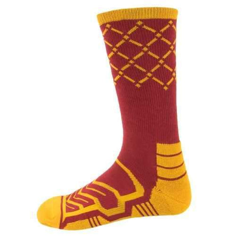 Large Basketball Compression Socks, Red/yellow