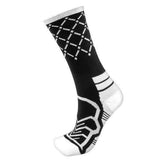 Medium Basketball Compression Socks, Black/White