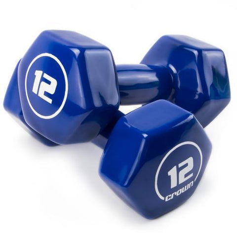 Vinyl Hex Hand Weights, 12 LB