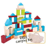 100 Piece Wooden Block Set with Carrying Bag