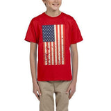 AFONiE- Kids USA Rustic Flag Graphic T-shirt-Red T-Shirt