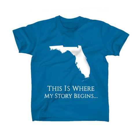 AFONiE Where My Story Begins Florida Kids T-Shirt